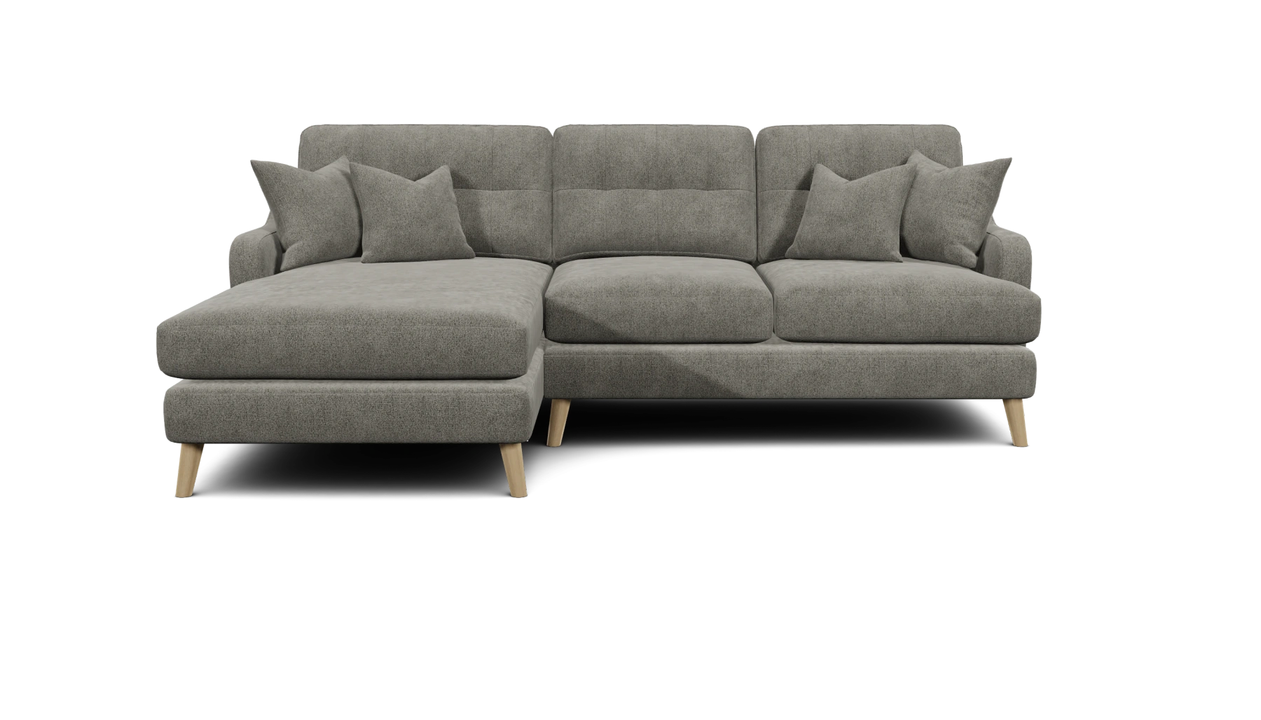 Whitemeadow Rowen Small Chaise LHF in Peru Nickel with Natural legs