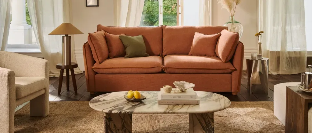 A Darlings of Chelsea sofa in a styled living room